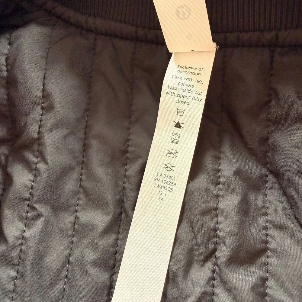 Lululemon Black Bomber Jacket 4 reversible warm fall